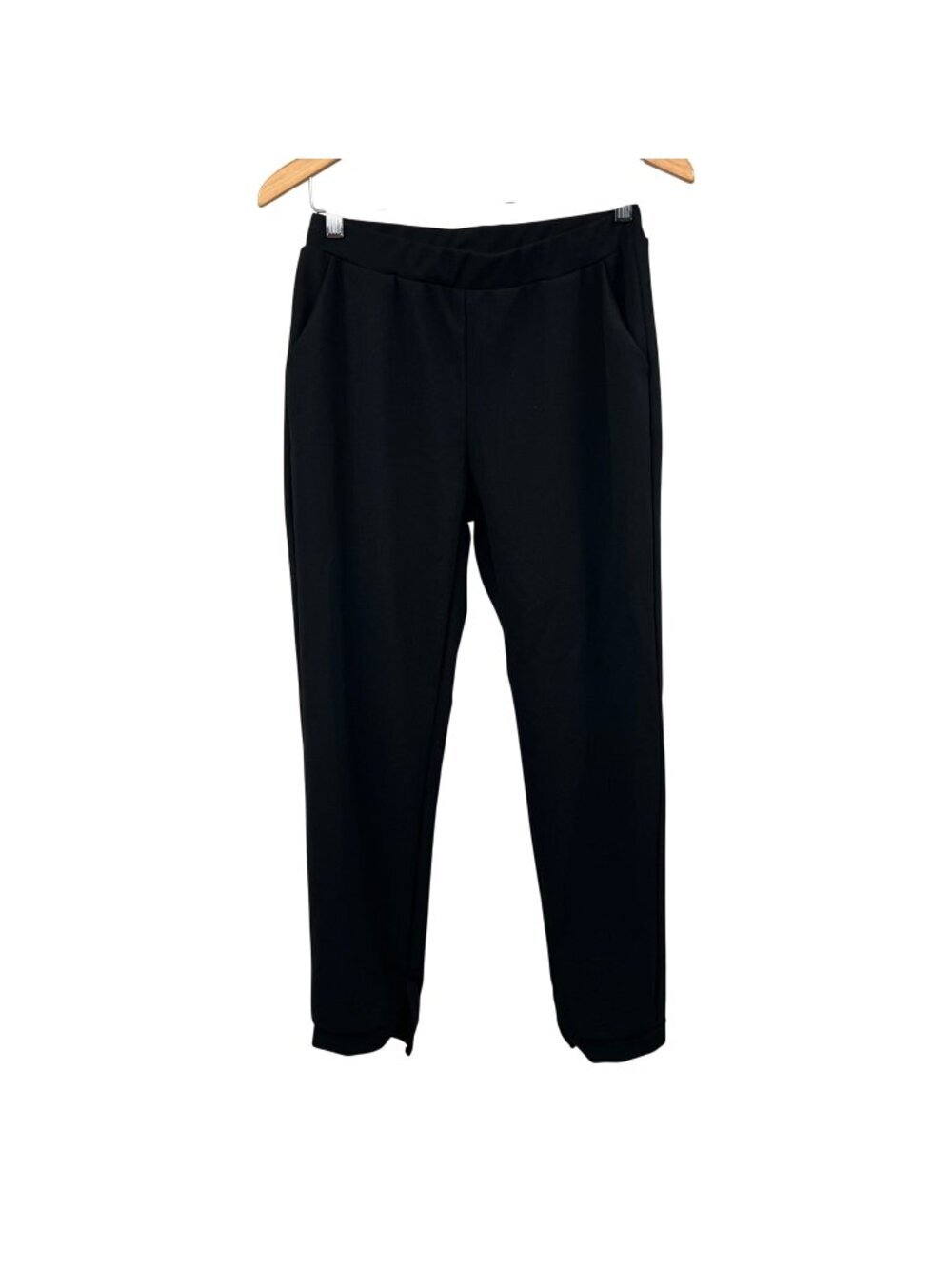 Capella Womens Dress Pant Slim Leg Pull On Black Size Large Pockets